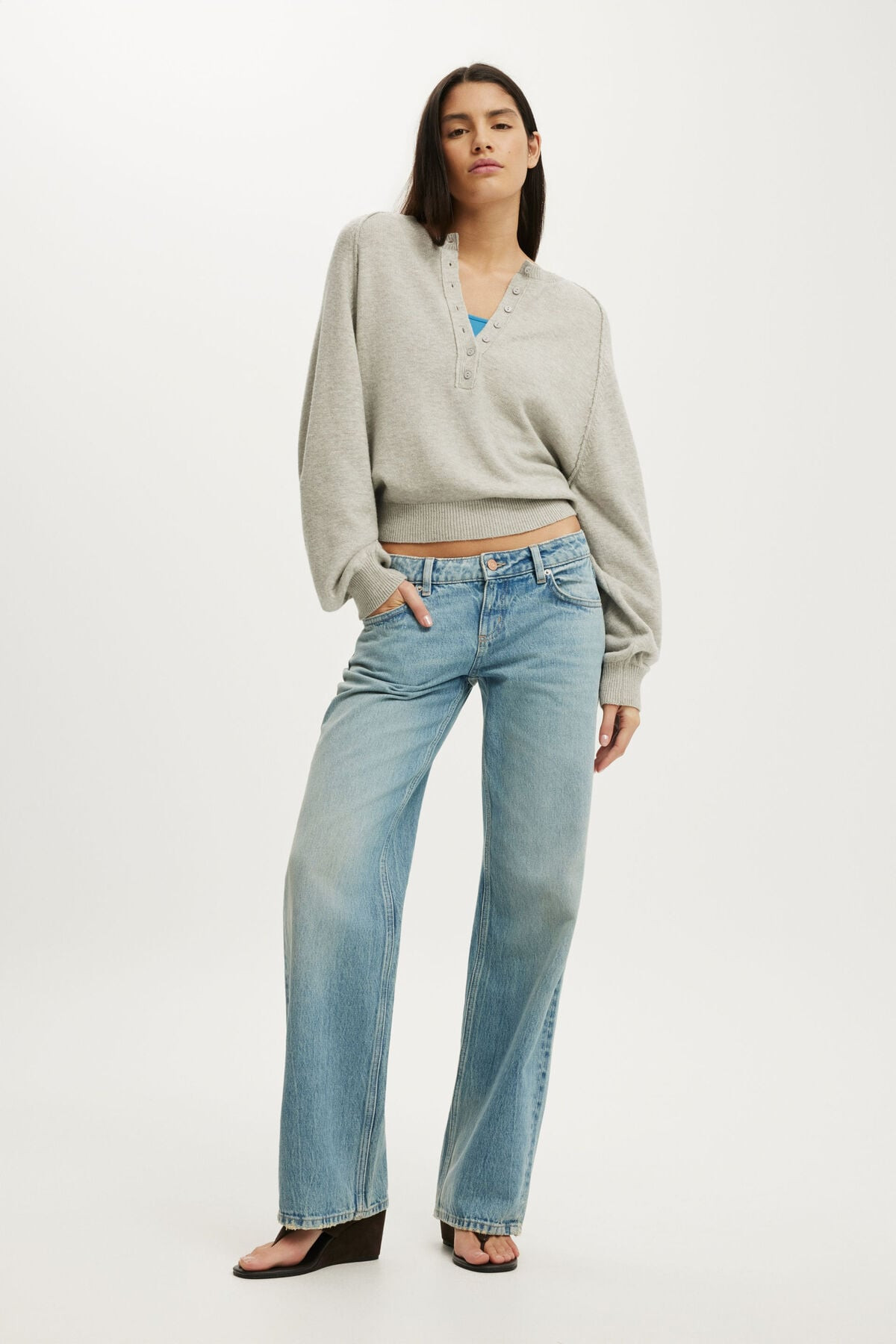 Everfine Oversized Henley Knit | Cotton On (US)