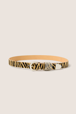 EVEREVE Women's Celine Zebra Loop Belt, Size Medium/Large, Tan | Evereve