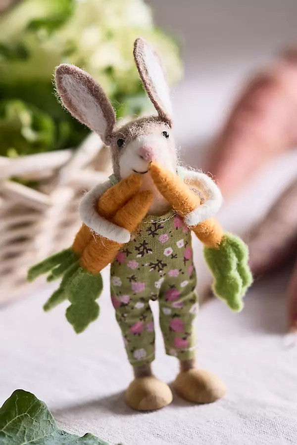 Bunny + Carrots Felt Critter | Anthropologie (US)