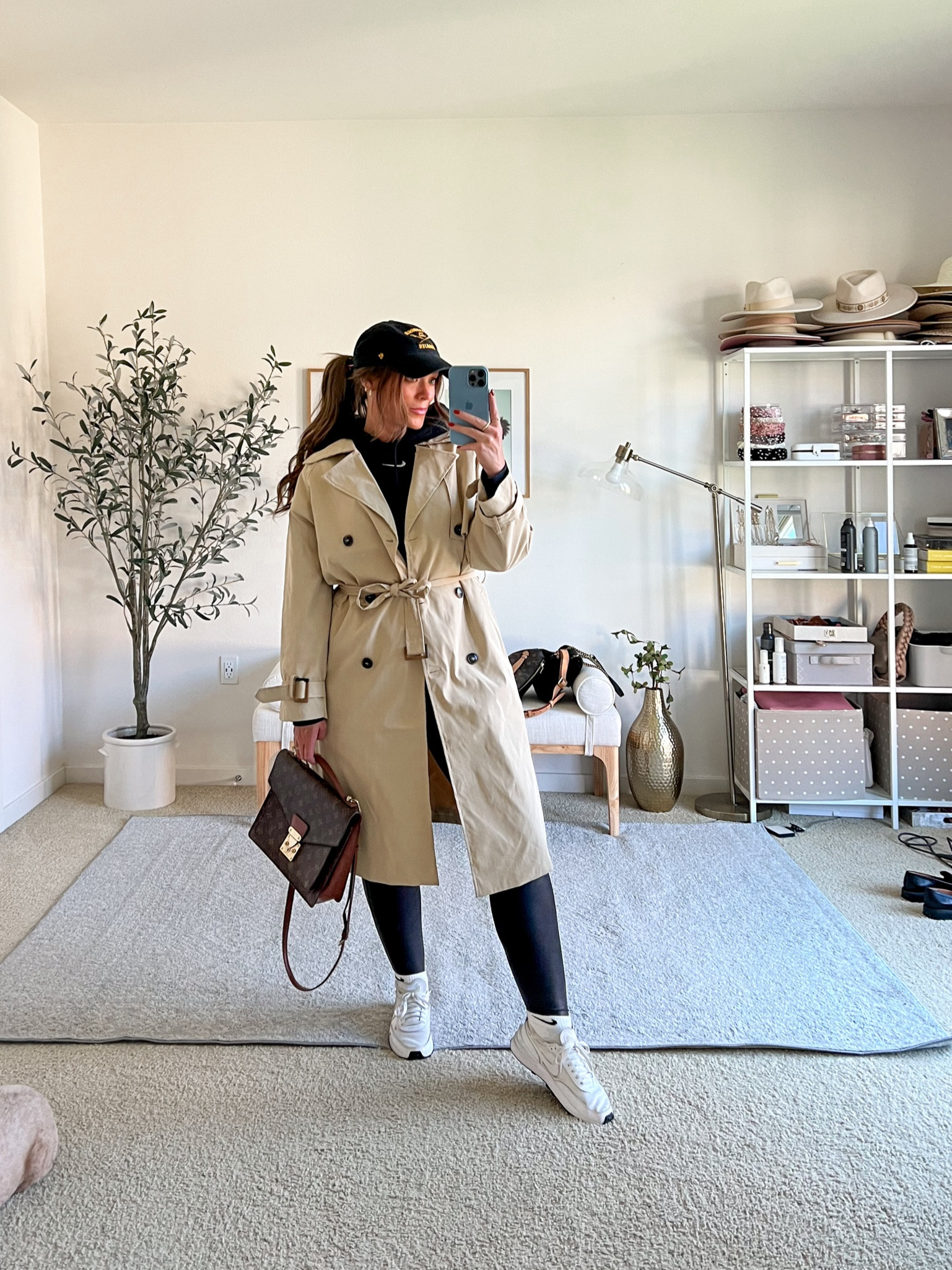How to style Spanx faux leather leggings in an athleisure way. Love it paired with a trench coat nike ankle socks and my favorite nike white sneakers.

Spanx faux leather leggings, size medium 
Trench coat size 8 M
Hoodie I sized up to a L

Leather Leggings Styling / Leather Pants Outfits


#LTKSeasonal #LTKmidsize
