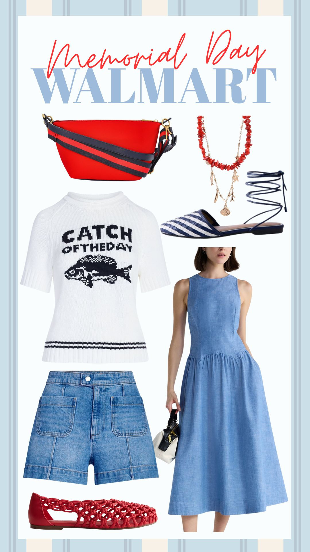 Memorial Day outfits that don't break the bank. 

summer outfits, memorial day dresses, patriotic, sandals, vacation outfits, beach vacation outfits, denim shorts, nautical sweater, coastal jewelry 

 #LTKootd #LTKOver40 #LTKTravel