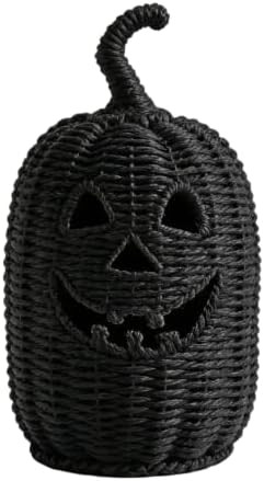 Halloween Pumpkin Lantern Decor Handwoven Light Woven Pumpkin Lamp | Can Use LED Candle Woven Pum... | Amazon (US)