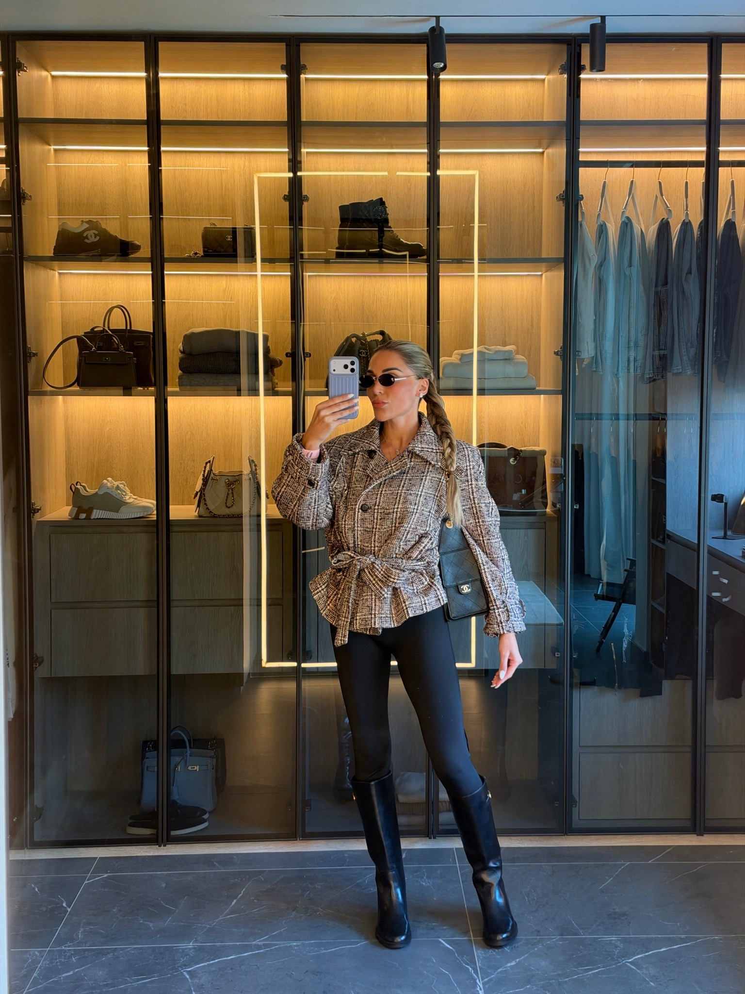 Tweed jacket & knee high boots
