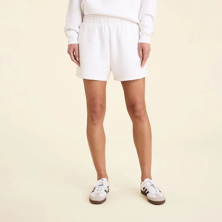 Vintage Fleece Shorts | White | nuuds