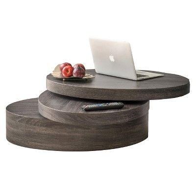 Carson Small Oval Rotatable Coffee Table Black Oak - Christopher Knight Home | Target