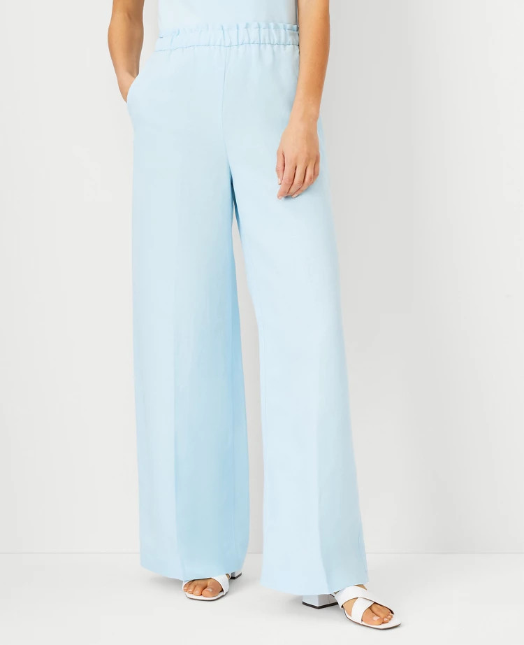 The Pull On Palazzo Pant in Linen Blend | Ann Taylor (US)
