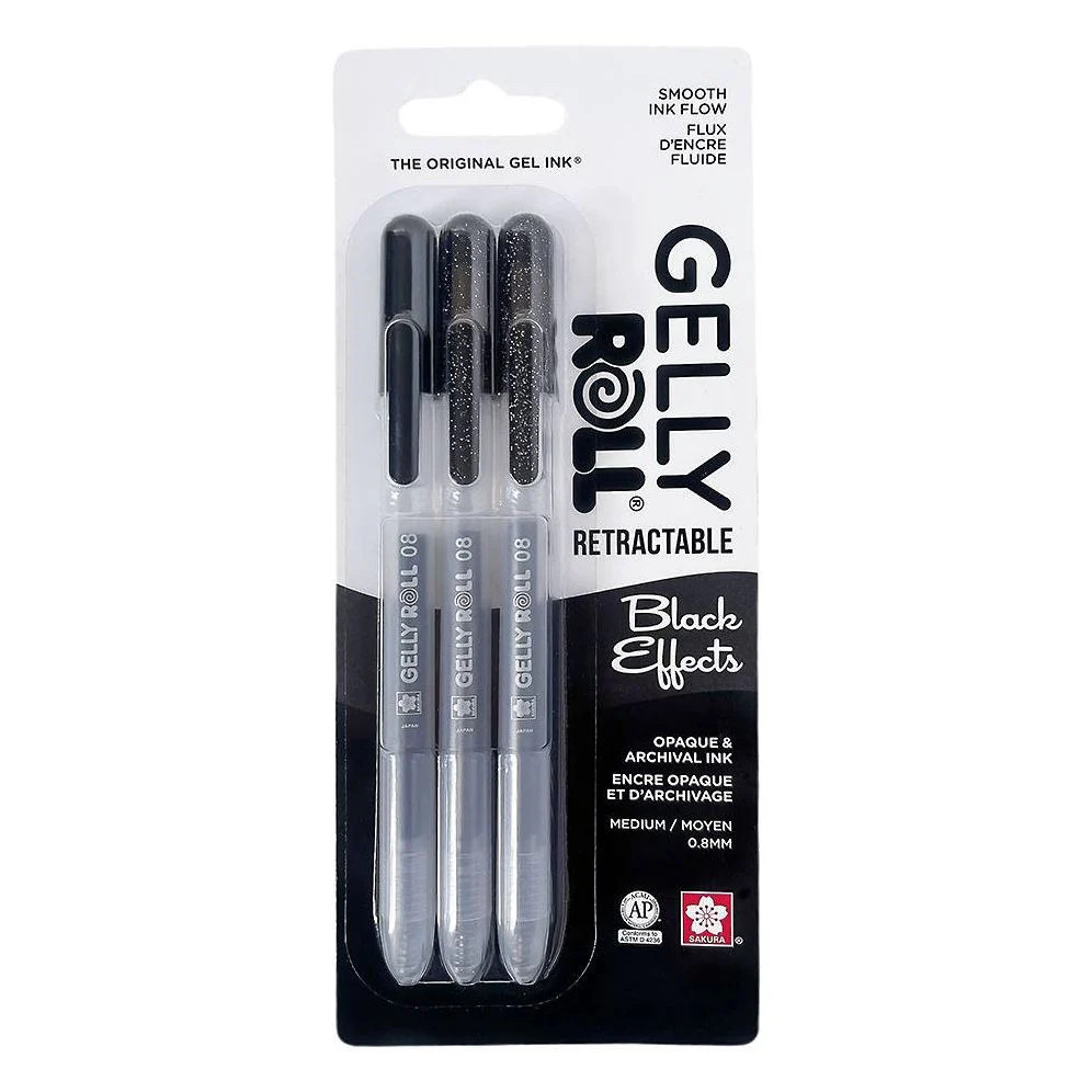 Sakura Gelly Roll Retractable - Black Effects - 3 pack | Paper Source