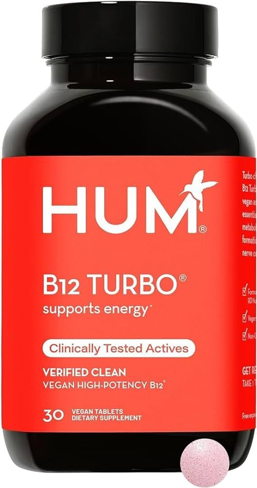 HUM B12 Turbo - Daily Energy & Calcium Support & Mood Support + Hormone Balance - Non-GMO, Gluten... | Amazon (US)