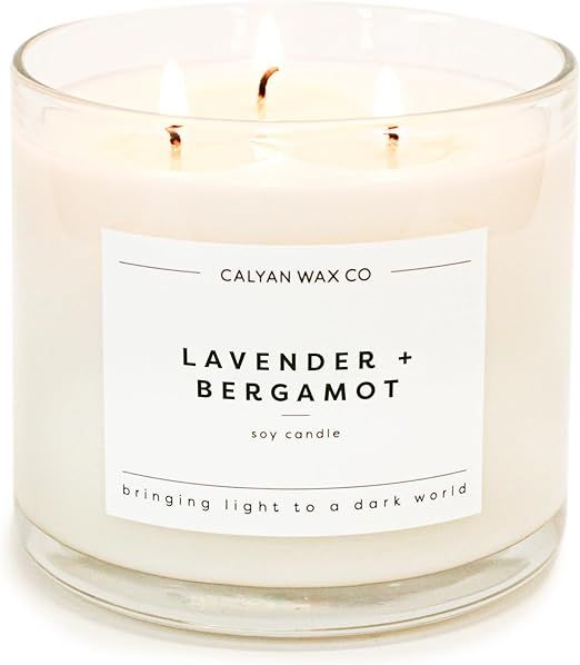 Calyan Wax Scented Candle, Lavender & Bergamot, 3 Wick Candle for The Home Scented with Citrus & ... | Amazon (US)