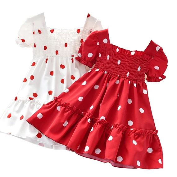 Baby Girl Polka Dot Corrugated Dress Baby Girl Clothes | Etsy | Etsy (US)