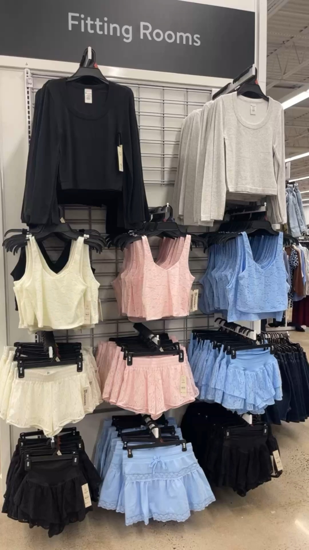RAN over to this display at Walmart the other day because these lace sets are SO CUTE! The tops are not online yet but my store had a bunch. I felt it was a bit short & cropped for me so I grabbed for Everly instead 😂

#walmart
#walmartfashion
#noboundaries

#LTKgrwm #LTKootd