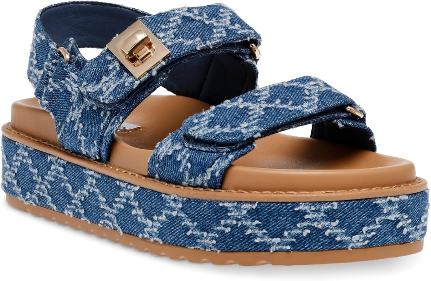 Steve Madden Women's BIGMONA Sandal, Denim Multi, 8 | Amazon (US)