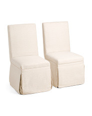 Set Of 2 19x39 Slipcover Look Dining Chairs On Caster Wheels | Furniture & Lighting | Marshalls | Marshalls