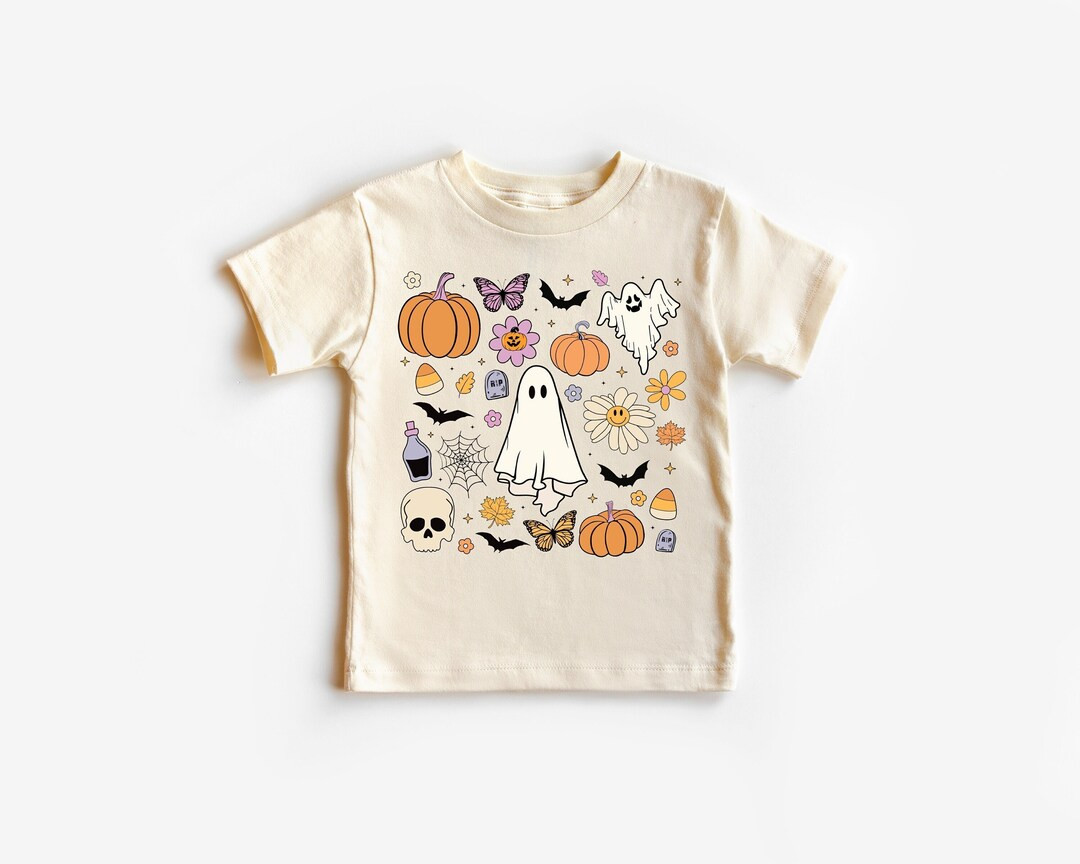 Retro Halloween Ghost Shirt, Spooky Kids Shirt, Halloween Toddler T-shirt, Cute Ghost T-shirt, Sp... | Etsy (US)