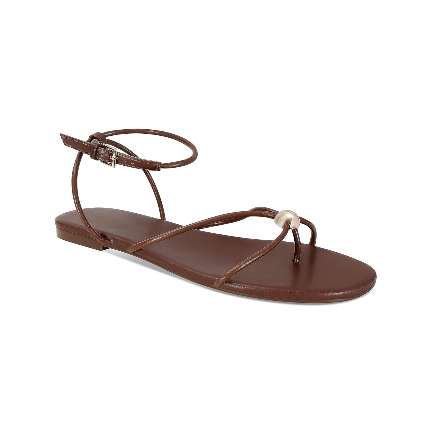 Strappy Flat Sandals for Women Comfortable Open Round Toe Sandals Dressy Beach Thong Flip Flop Sl... | Amazon (US)