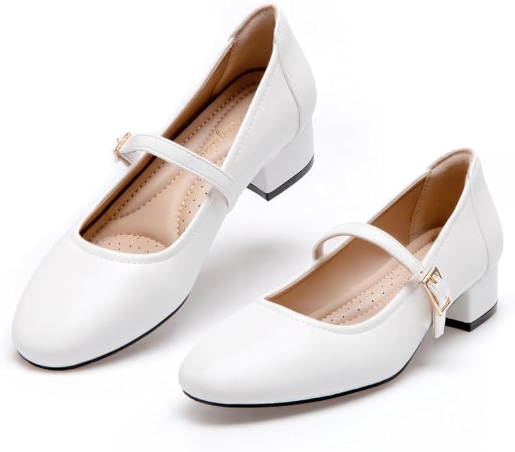hingswink Mary Jane Shoes Women Dress Shoes Pumps for Women Low Heel Comfortable 2 Inch Chunky He... | Amazon (CA)