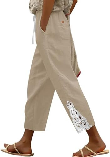 onlypuff Womens Trendy Pants Lightweight Drawstring Elastic Waist Summer Trousers : Amazon.ca: Cl... | Amazon (CA)