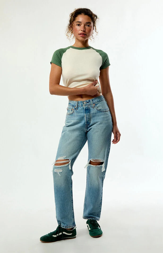 Levi's Women's 501 Jeans - Women Never Worn in Medium Indigo - Size 24 | PacSun