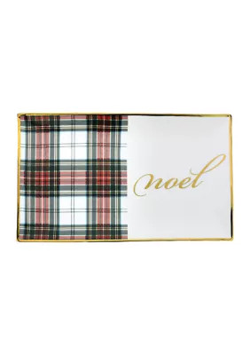 Biltmore® White & Red Tartan Noel Small Rectangular Tray | Belk