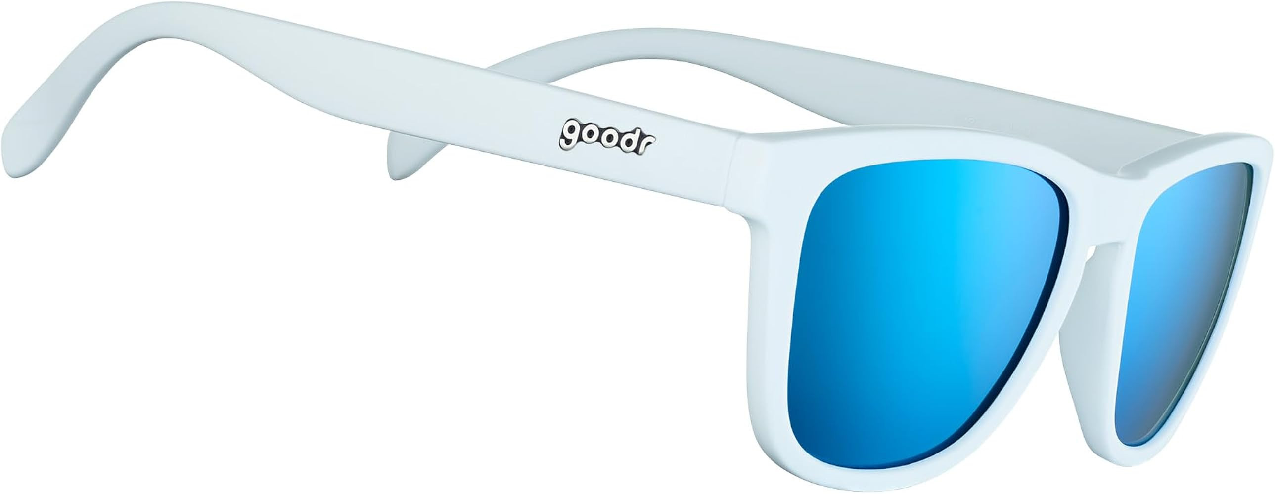 goodr Iced By Yetis Polarized Sunglasses, Medium Sized (OG), White Solid Frame with Blue Mirrored... | Amazon (US)