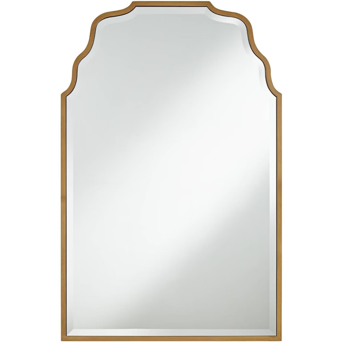 Noble Park Rectangular Vanity Decorative Wall Mirror Modern Beveled Waved Arched Lush Antique Gol... | Target