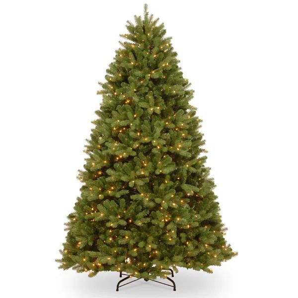 Green Realistic Artificial Spruce Christmas Tree with LED Lights | Wayfair North America