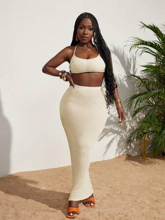 SHEIN Slayr 2pcs Set Summer Elegant Floral Print Bandeau Crop Top & Skirt | SHEIN USA | SHEIN