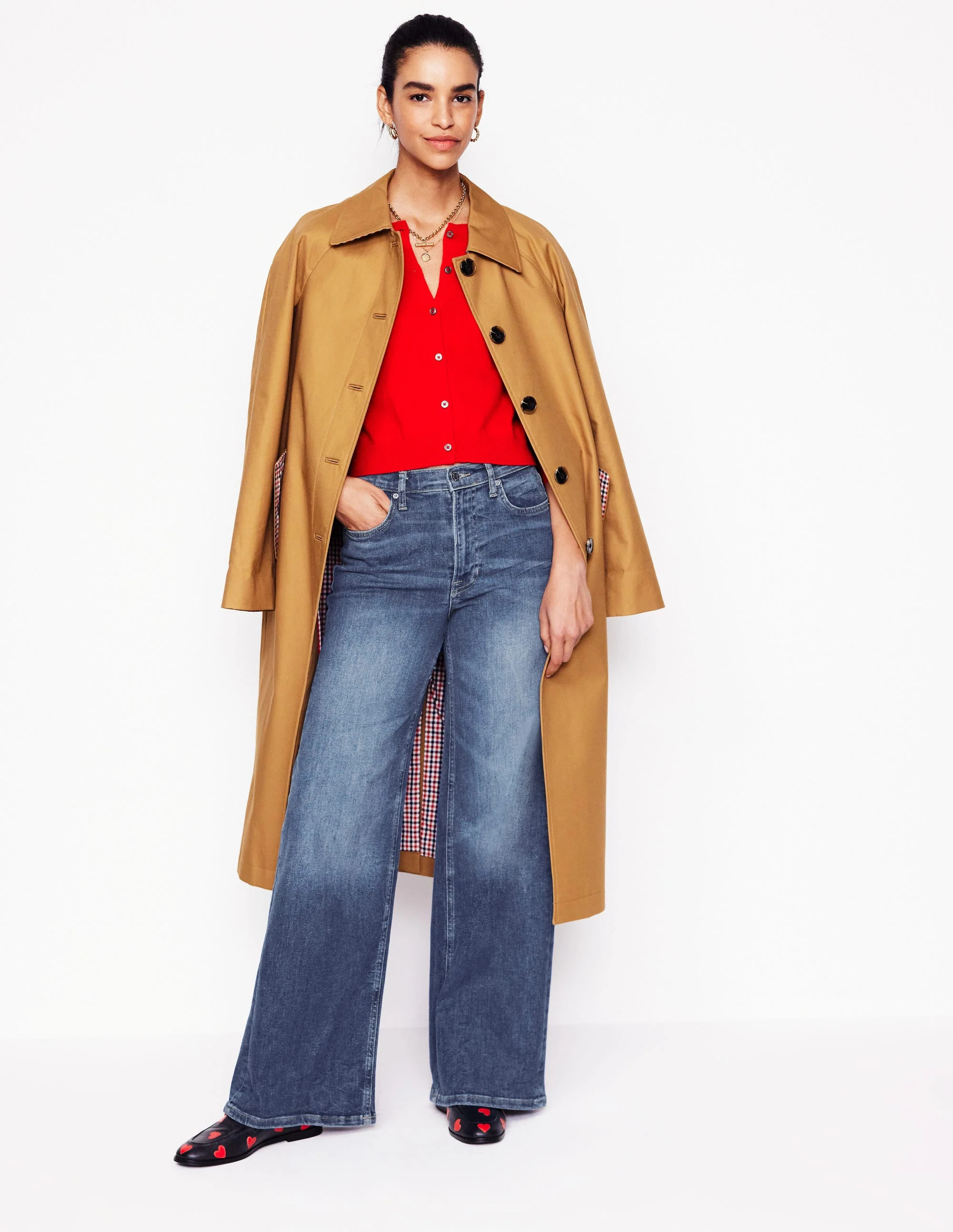 High Rise Wide Leg Jeans-Mid Vintage | Boden UK