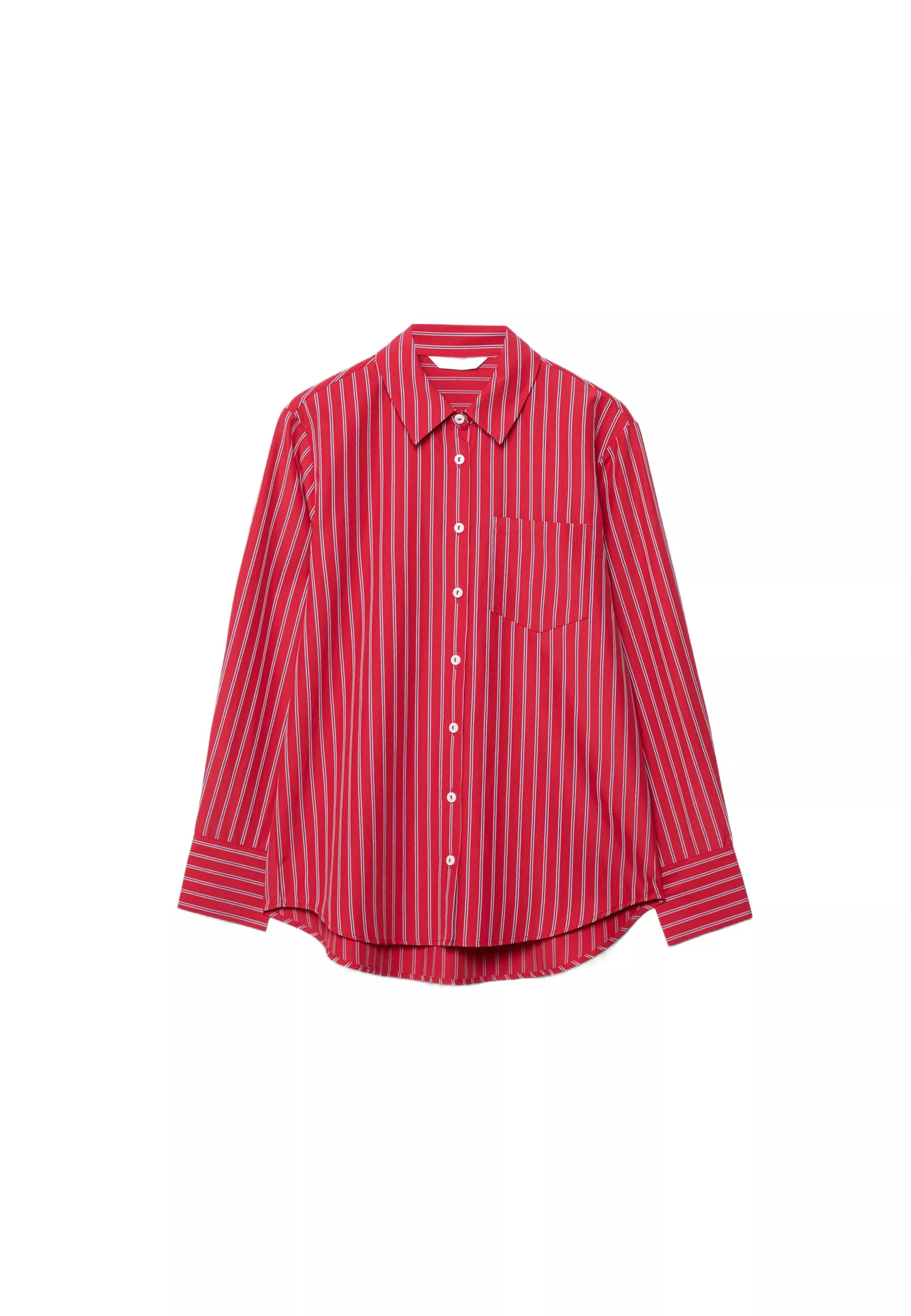 Basic striped poplin shirt with pocket - Women's fashion | Stradivarius United Kingdom | Stradivarius (UK)