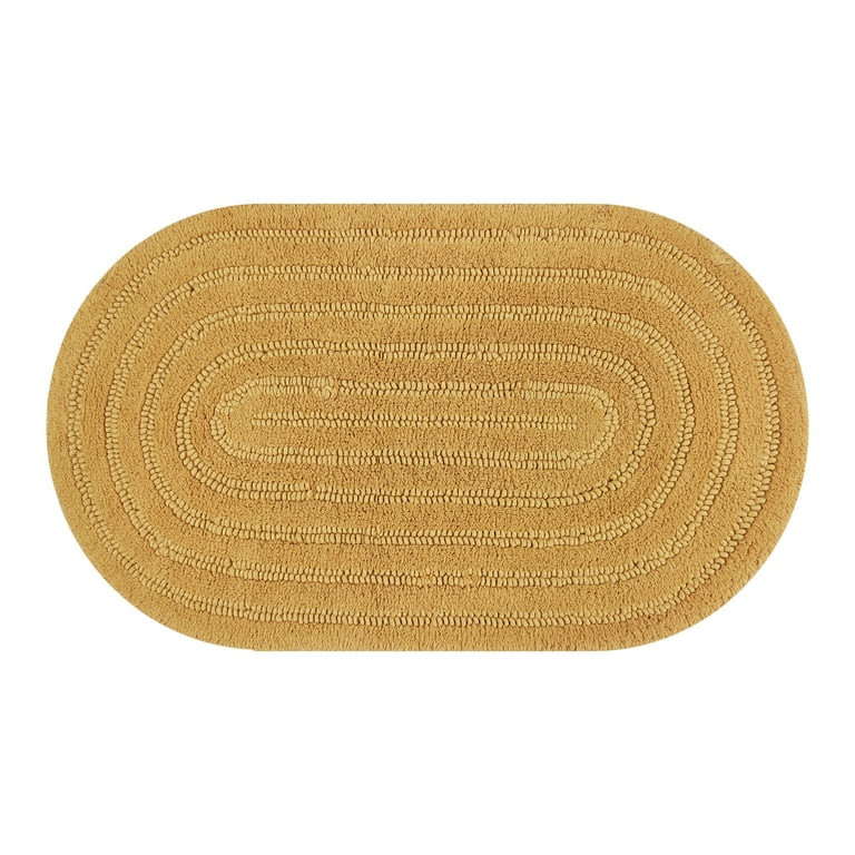 Beautiful Oval Cotton Bath Rug by Drew Barrymore, Amber Yellow, 20" x 34" | Walmart (US)