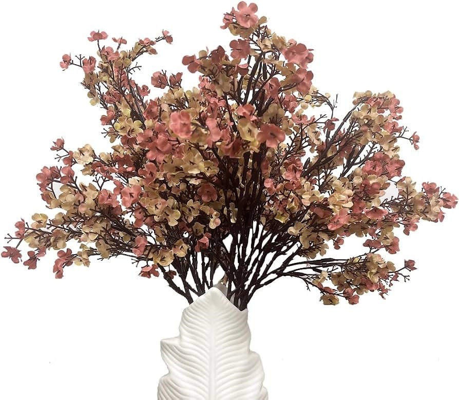 WEISPARK Artificial Flowers 10 pcs Faux Babys Breath Silk Flower Fake Gypsophila Bulk Bouquet for... | Amazon (US)