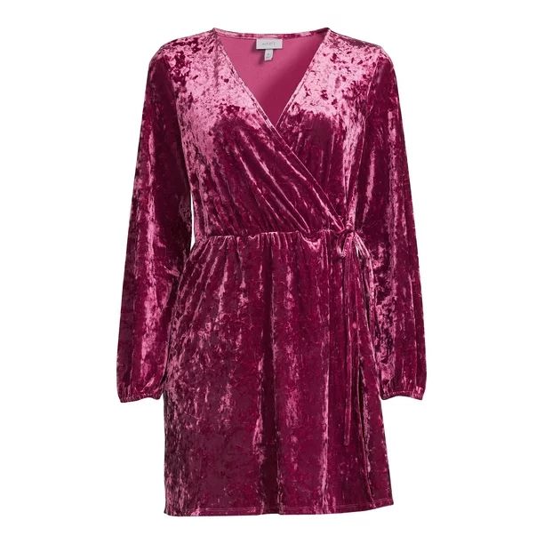 The Get Women's Velvet Wrap Mini Dress | Walmart (US)