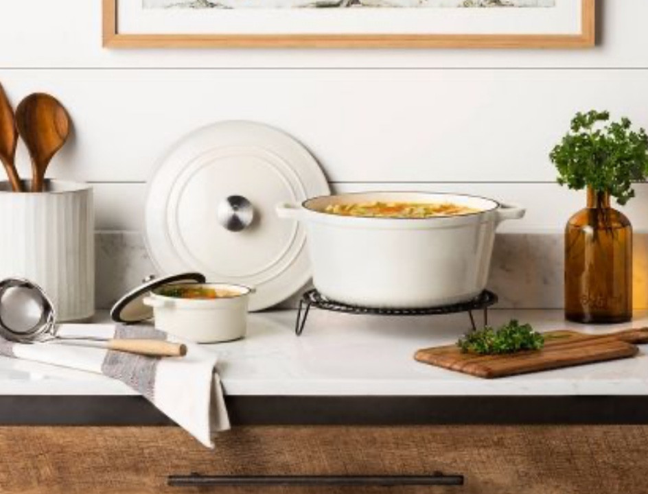 Cast iron enamel coating Dutch oven is a must have for a cleaner cooking process! 

#LTKhome #LTKMostLoved #LTKU