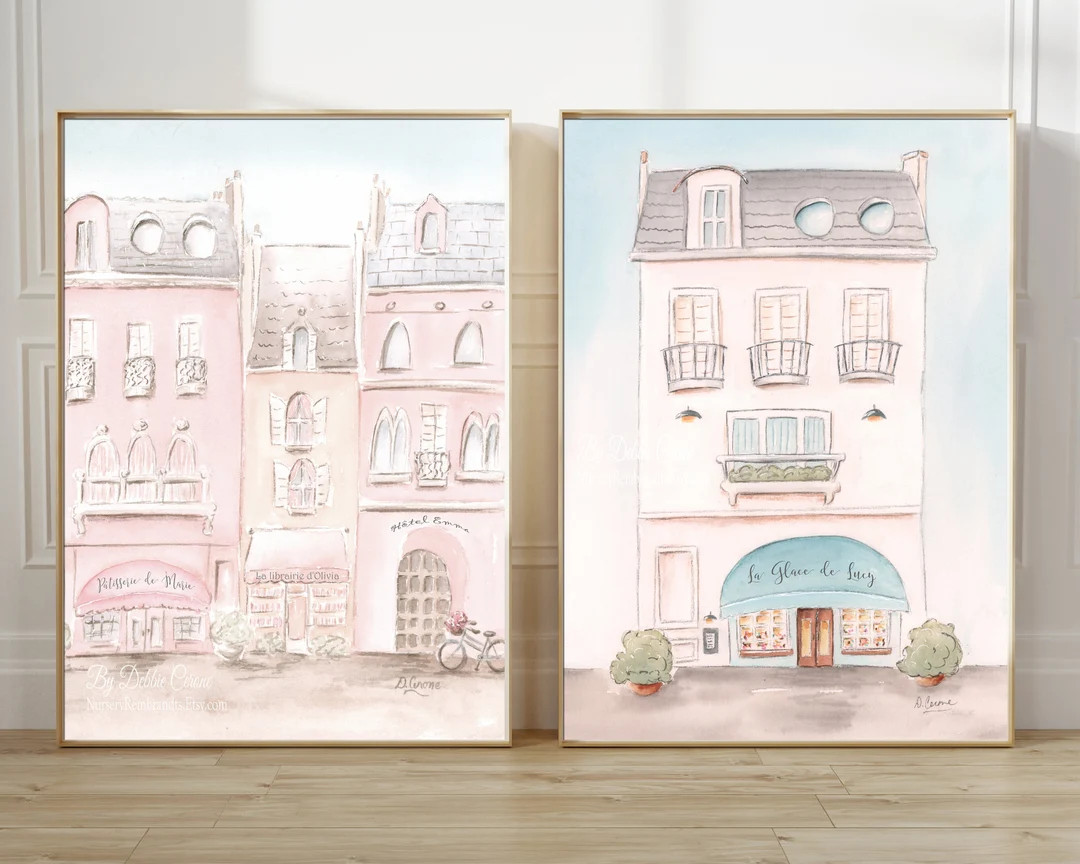 Vintage French Nursery Decor, Nursery Artwork, Paris Nursery Wall Art, Set of 2 Parisian Nursery ... | Etsy (US)