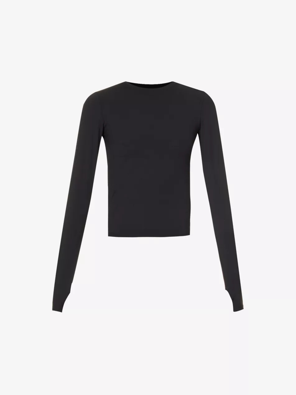 Fitted long-sleeved stretch-woven T-shirt | Selfridges