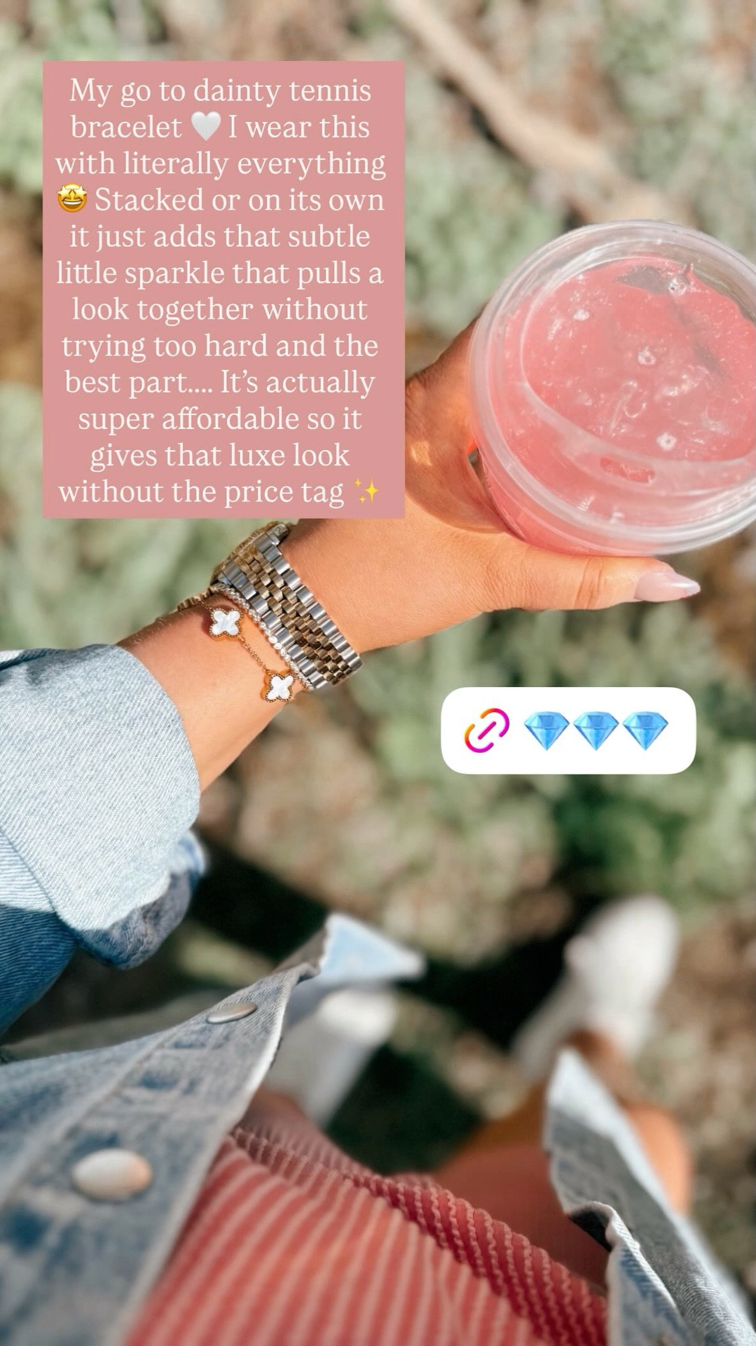 My go to dainty tennis bracelet 🤍 I wear this with literally everything 🤩 Stacked or on its own it just adds that subtle little sparkle that pulls a look together without trying too hard and the best part…….. It’s actually super affordable so it gives that luxe look without the price tag ✨ dainty tennis bracelet | everyday jewelry staple | affordable jewelry find | gold plated bracelet | minimal jewelry style | stackable bracelet set | elegant everyday accessory | subtle sparkle jewelry | lightweight bracelet | timeless jewelry piece | amazon jewelry find | budget friendly jewelry | classic tennis bracelet style | everyday wear jewelry | simple chic accessories | layered bracelet stack | feminine jewelry aesthetic | everyday glam look | delicate jewelry pieces | effortless accessory style

#LTKootd #LTKSaleAlert #LTKMidsize