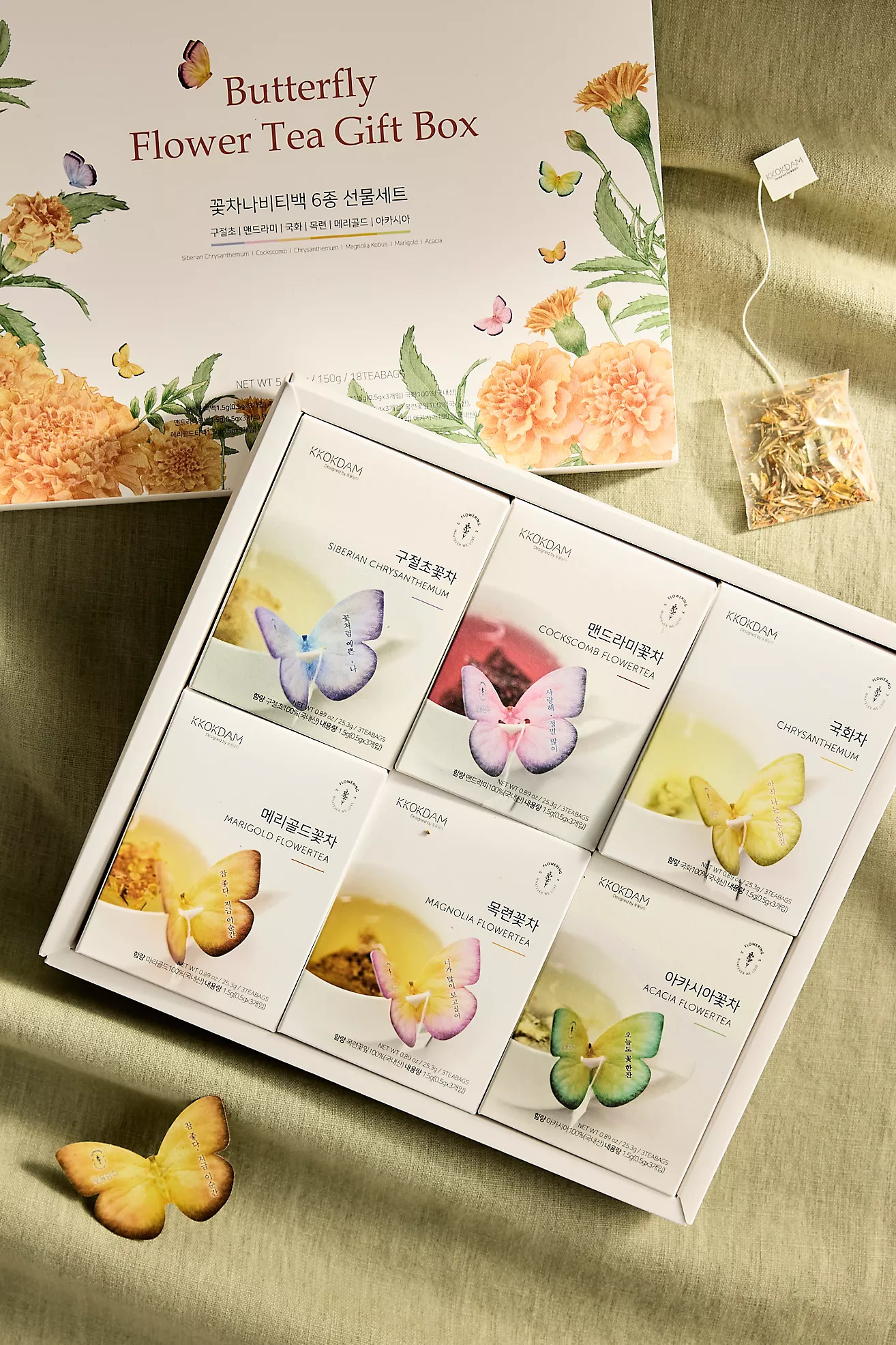 Kkokdam Butterfly Flower Tea Gift Box | Anthropologie (US)
