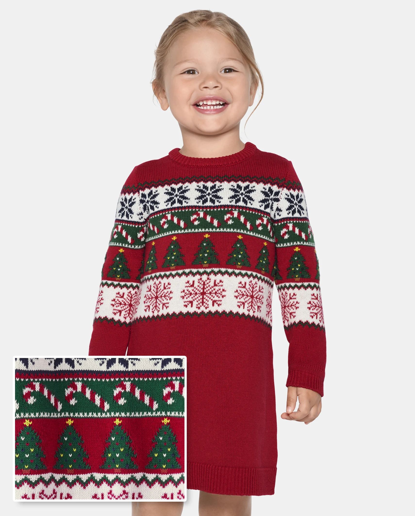Baby And Toddler Girls Matching Family Long Sleeve Christmas Fairisle Knit Sweater Dress | The Ch... | The Children's Place