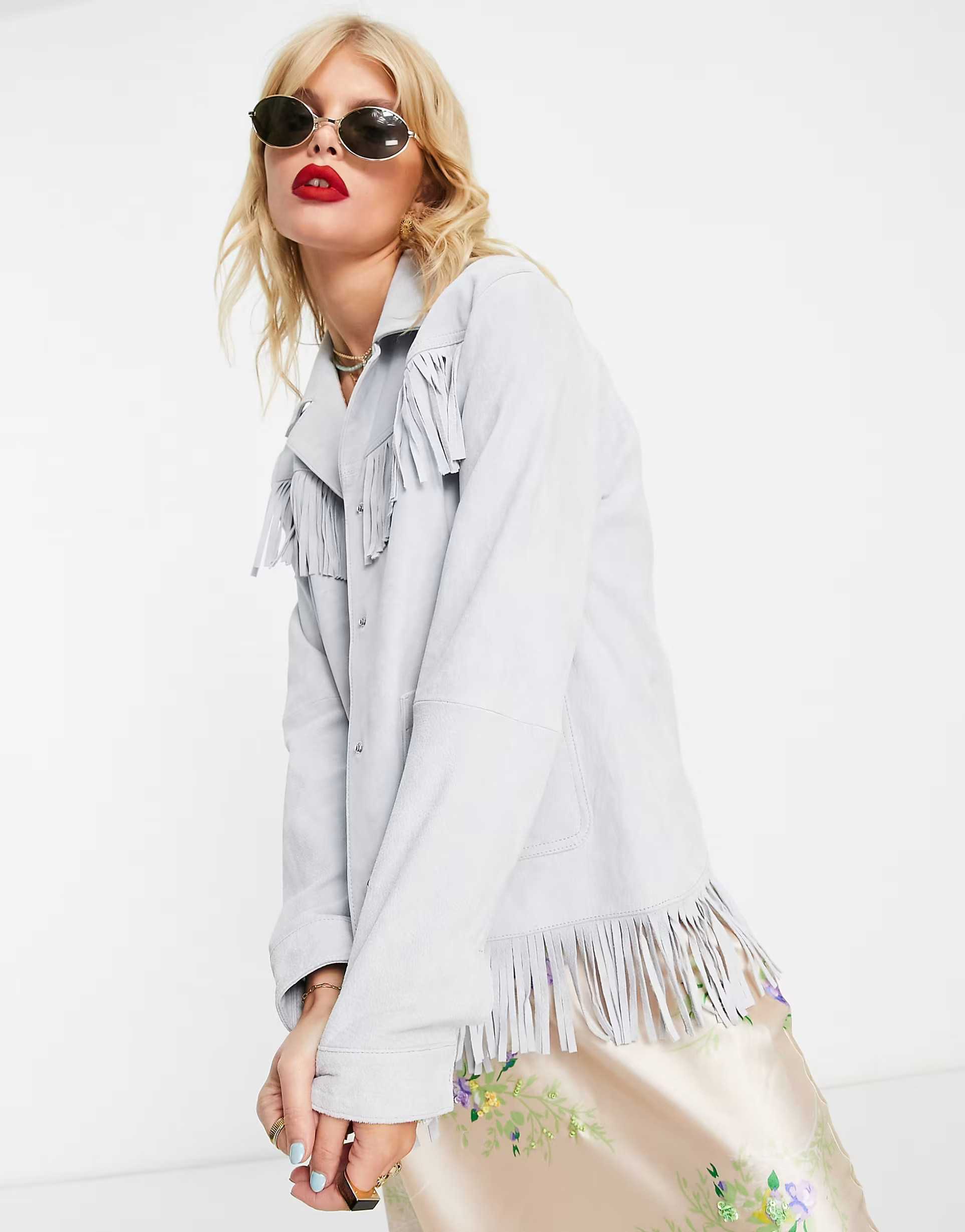 Reclaimed Vintage inspired limited edition suede jacket with fringing | ASOS (Global)
