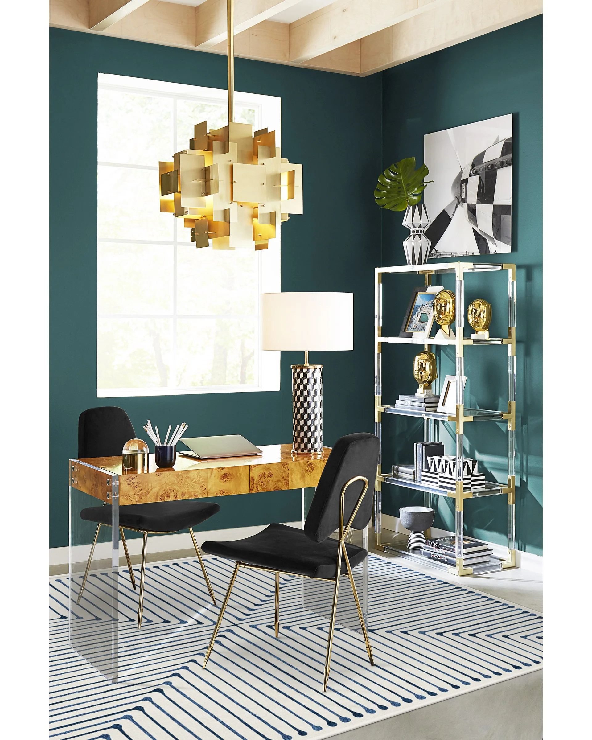 Jonathan Adler Inkdrop Slate Blue Tufted Rug | Ruggable | Ruggable