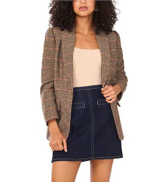 Vince Camuto Plaid Peak Lapel Long Sleeve Blazer Jacket | Dillard's | Dillard's