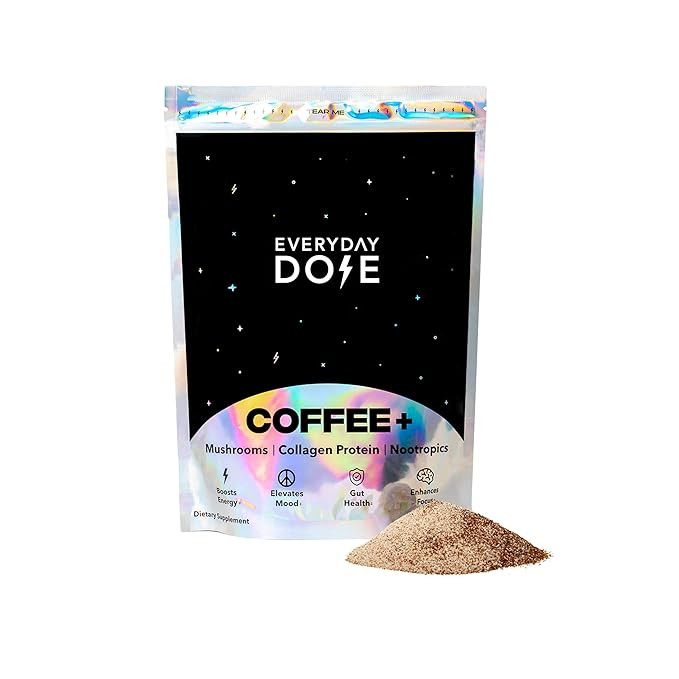 Everyday Dose Premium Adaptogenic Mushroom Coffee with Grass-Fed Collagen, Chaga, Lions Mane & L-... | Amazon (US)