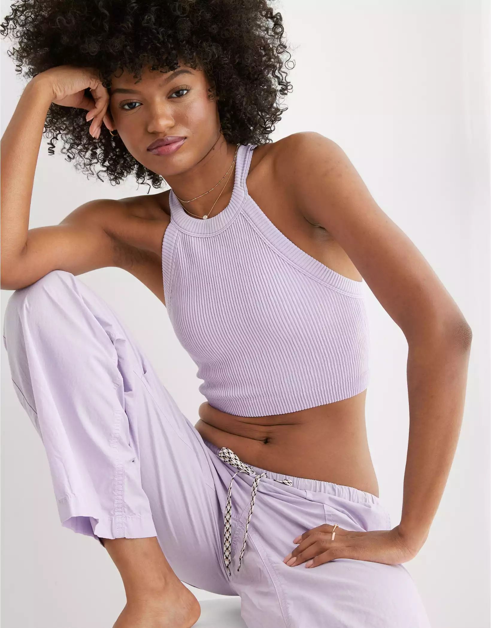 Aerie Seamless High Neck Longline Bralette | American Eagle Outfitters (US & CA)