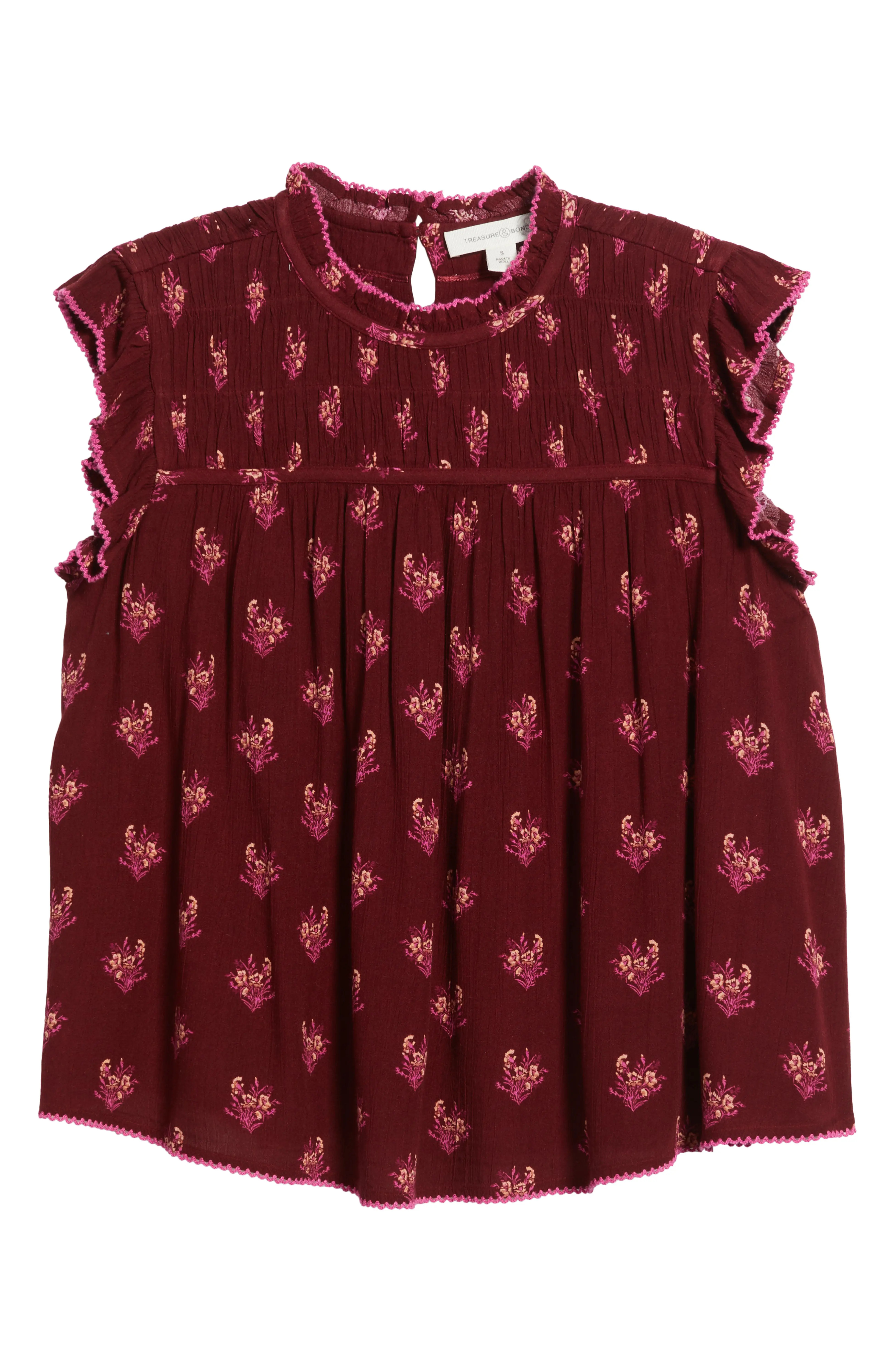 Shirred Ruffle Sleeve Top | Nordstrom