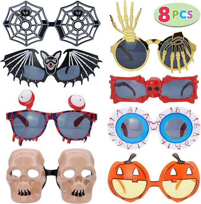 Amazon.com: JOYIN Pack of 8 Halloween Glasses Frame Costume Eyeglasses for Halloween Party Suppli... | Amazon (US)