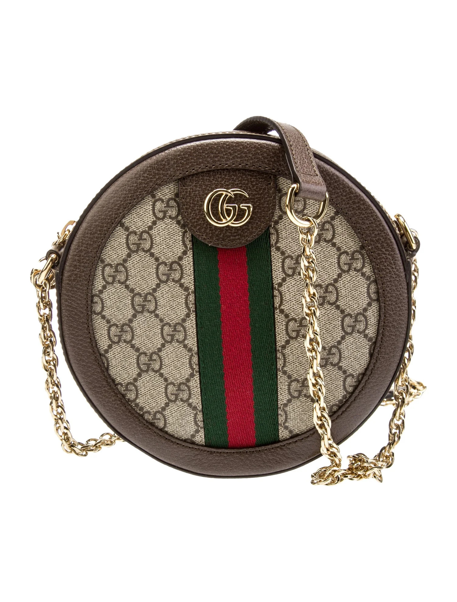 GG Supreme Mini Ophidia Round Crossbody Bag | The RealReal