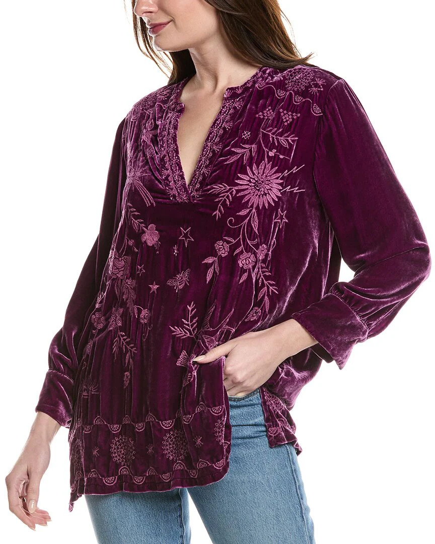 Johnny Was Voyager Velvet Silk-Blend Tunic | Shop Simon