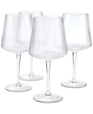 Hotel Collection Clear Fluted Wine Glasses, Set of 4, Created for Macy's - Macy's | Macys (US)