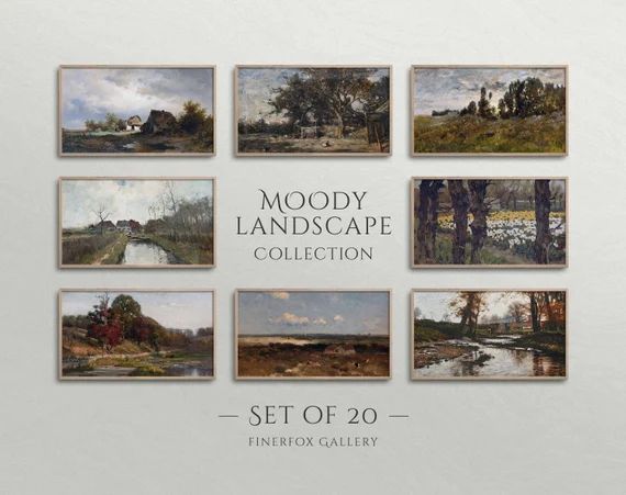 Samsung Frame TV Art Moody Landscape 20 PACK | Vintage Moody Country Landscape Oil Painting Bundl... | Etsy (US)