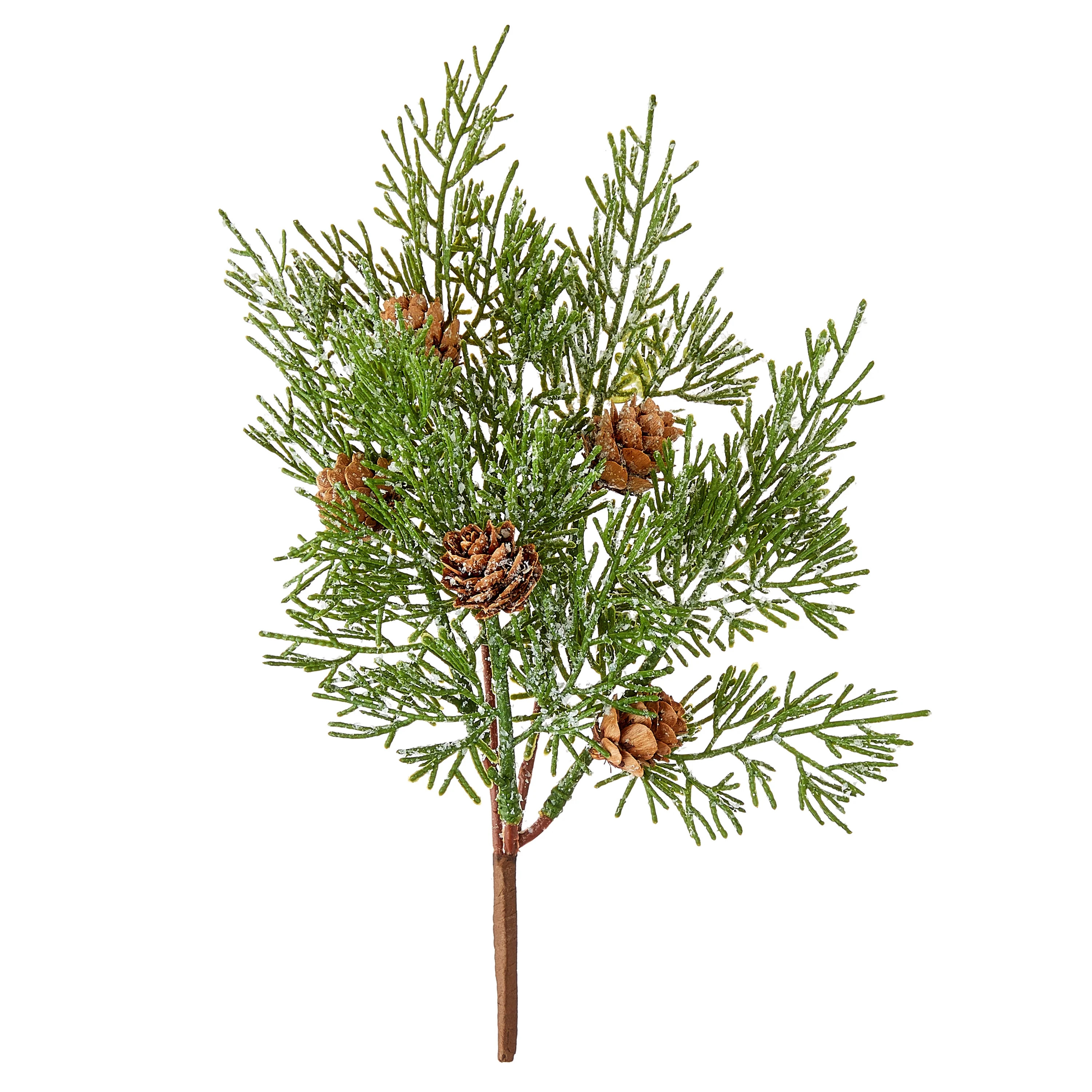 Frosted Green Pine and Pinecone Christmas Pick, 9 in, by Holiday Time | Walmart (US)
